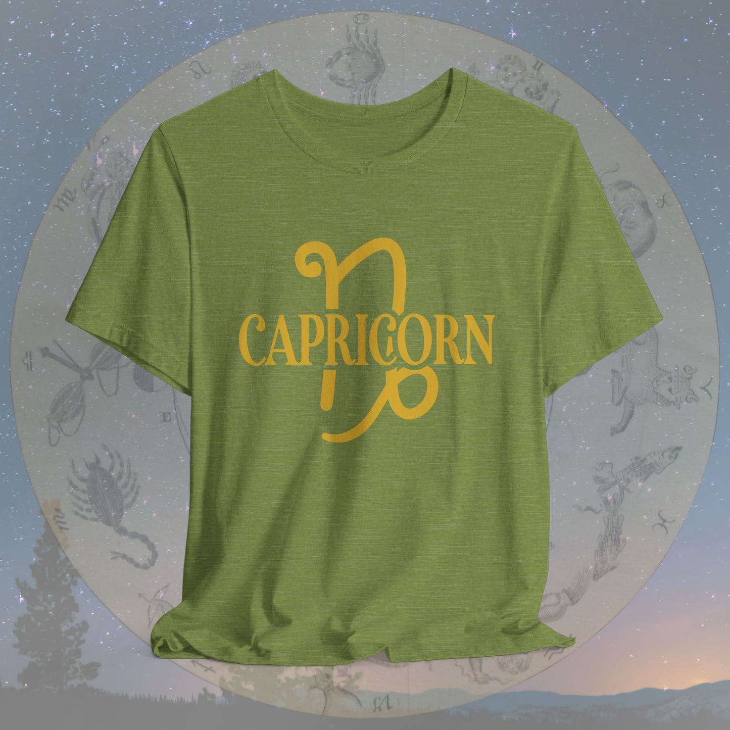 Capricorn Golden Zodiac Symbol T-Shirt