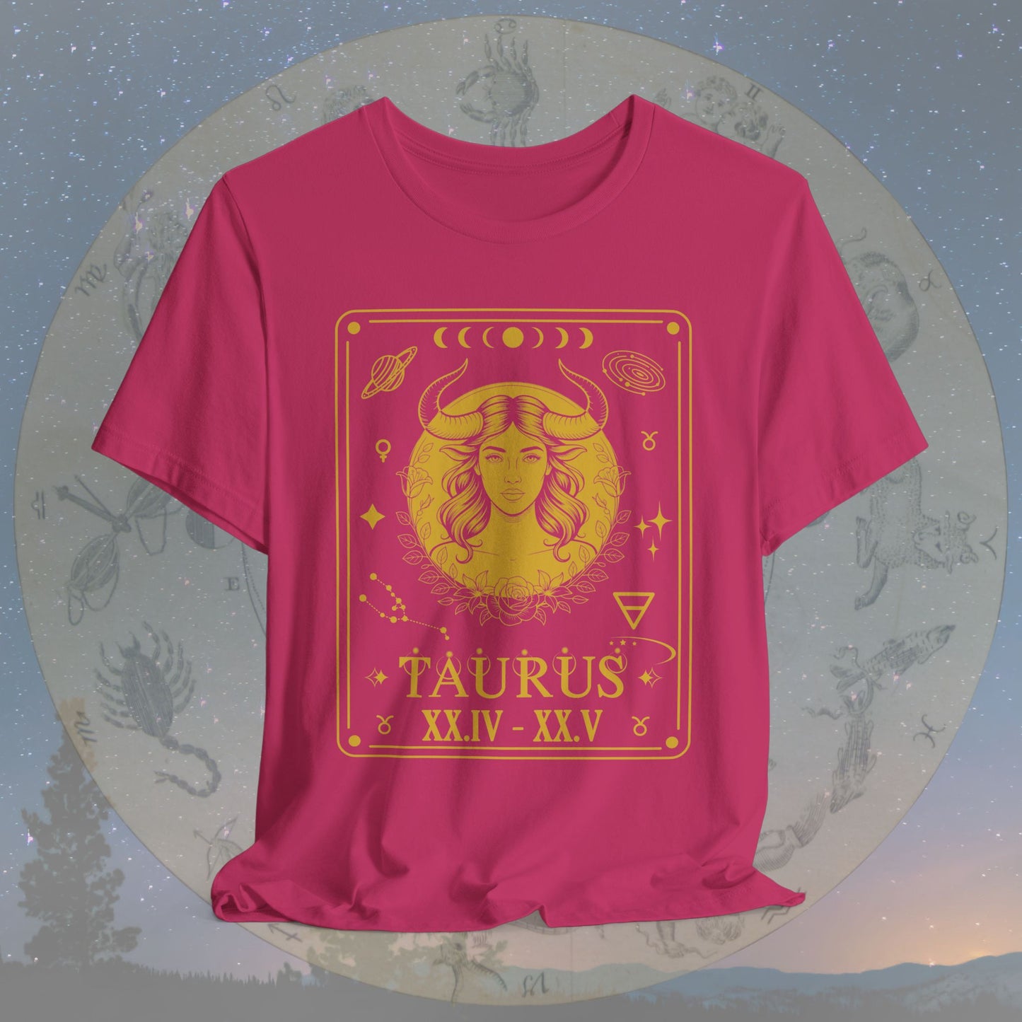 Taurus Zodiac Sign Roman Dates Tarot T-Shirt