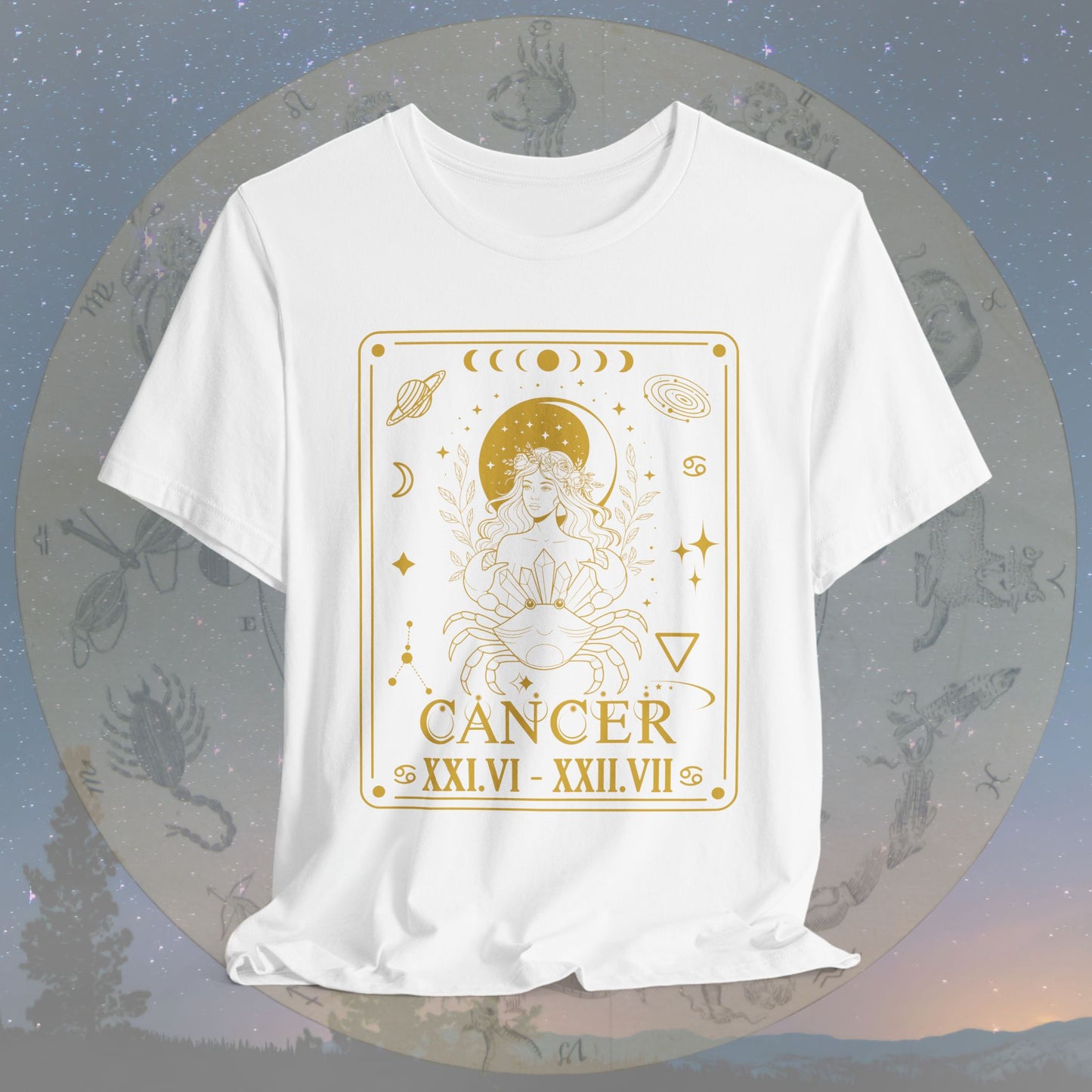 Cancer Zodiac Sign Roman Dates Tarot T-Shirt