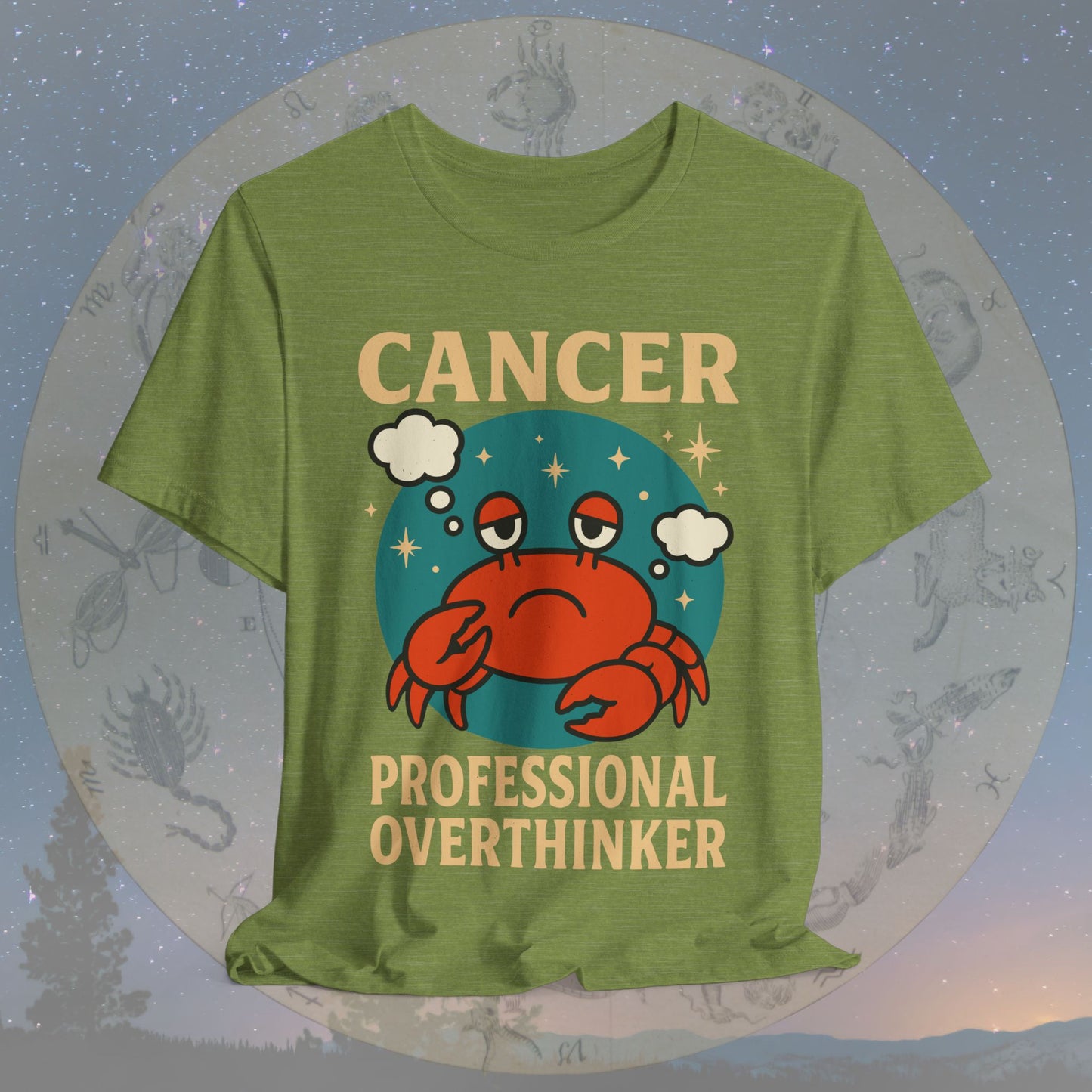 Funny Cancer Zodiac Sign Overthinker T-Shirt