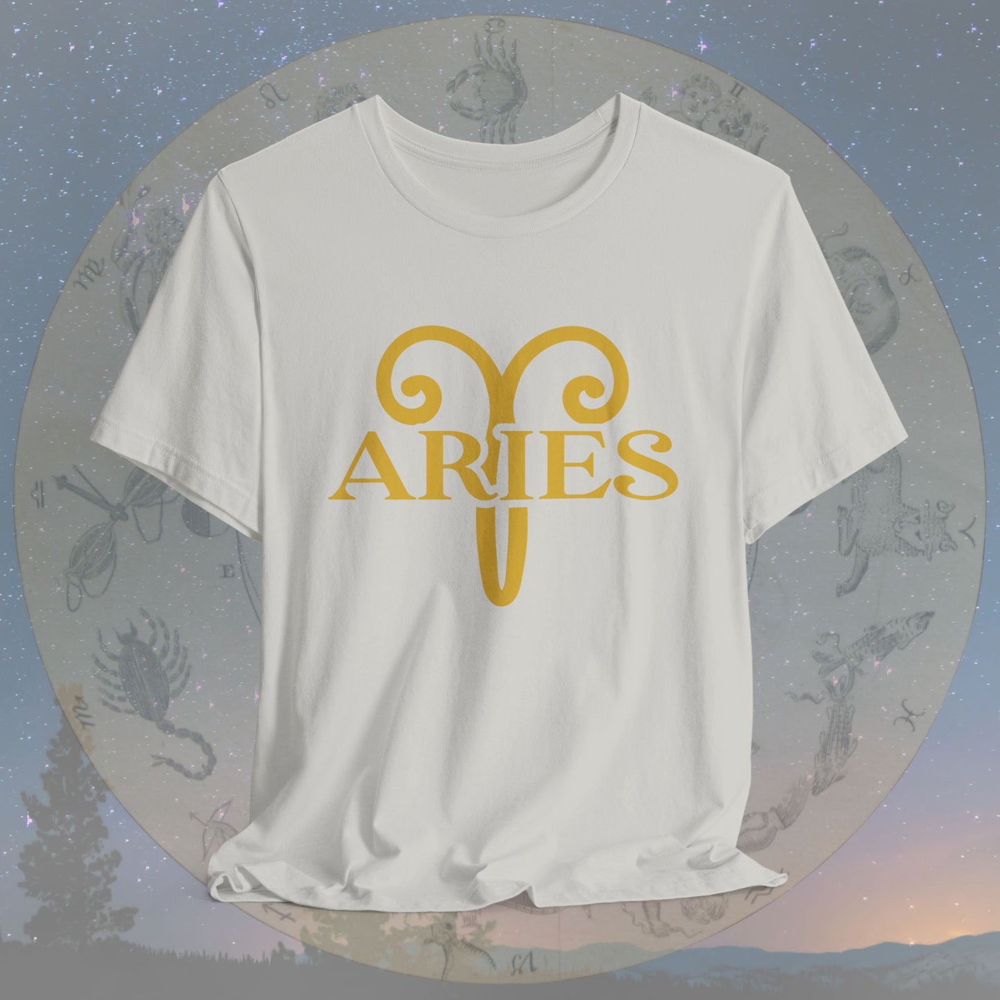 Aries Golden Zodiac Symbol T-Shirt
