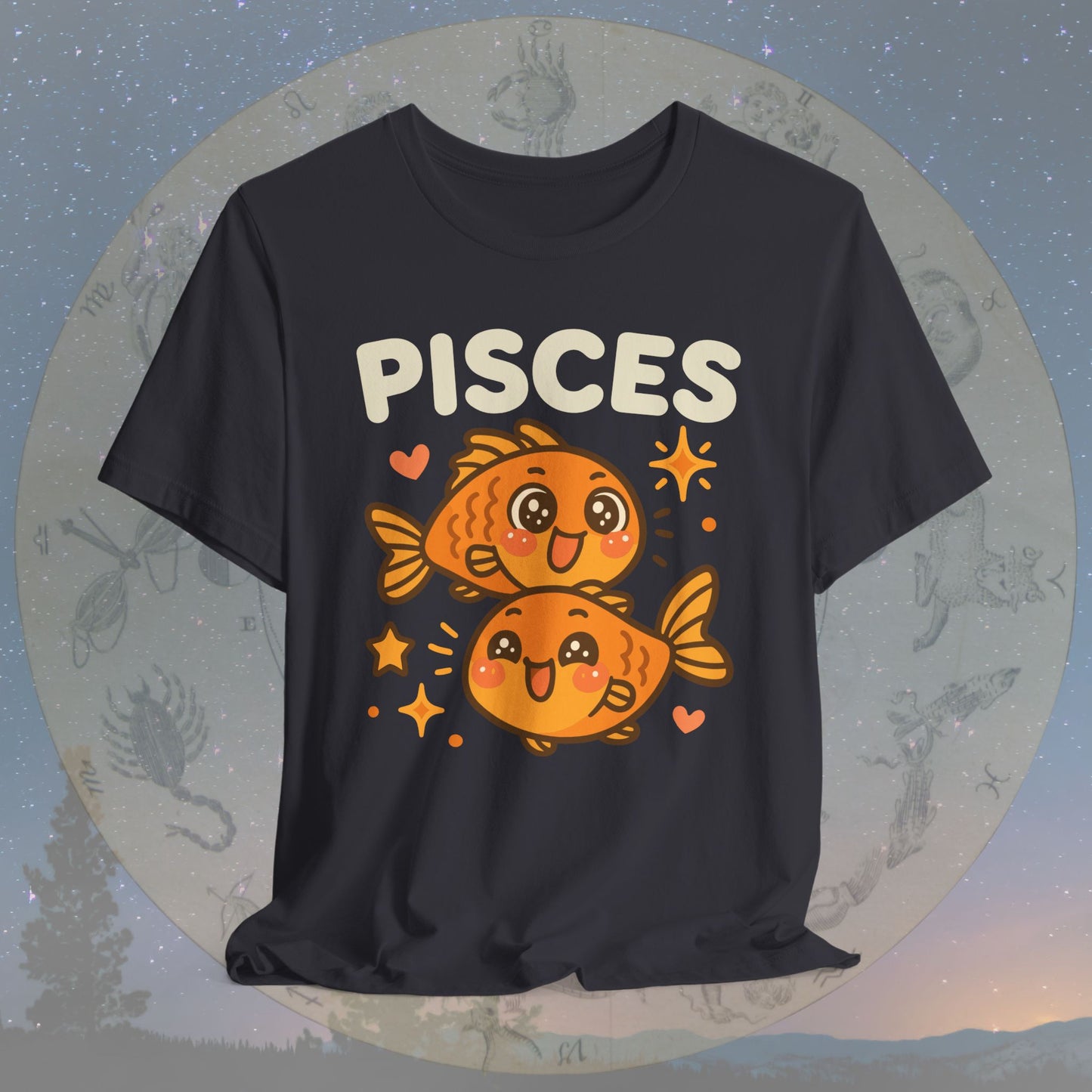 Cute Kawaii Pisces Zodiac Sign T-Shirt