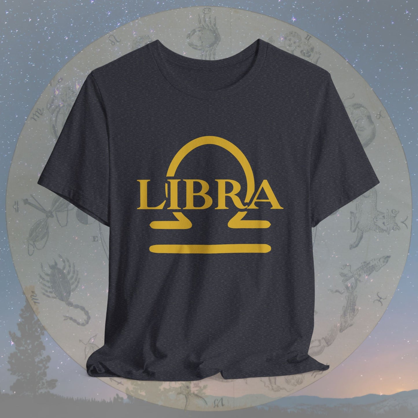 Libra Golden Zodiac Symbol T-Shirt