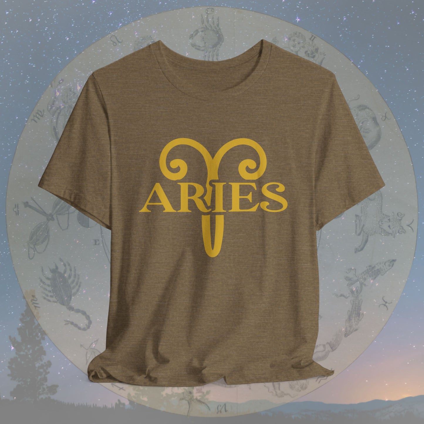 Aries Golden Zodiac Symbol T-Shirt