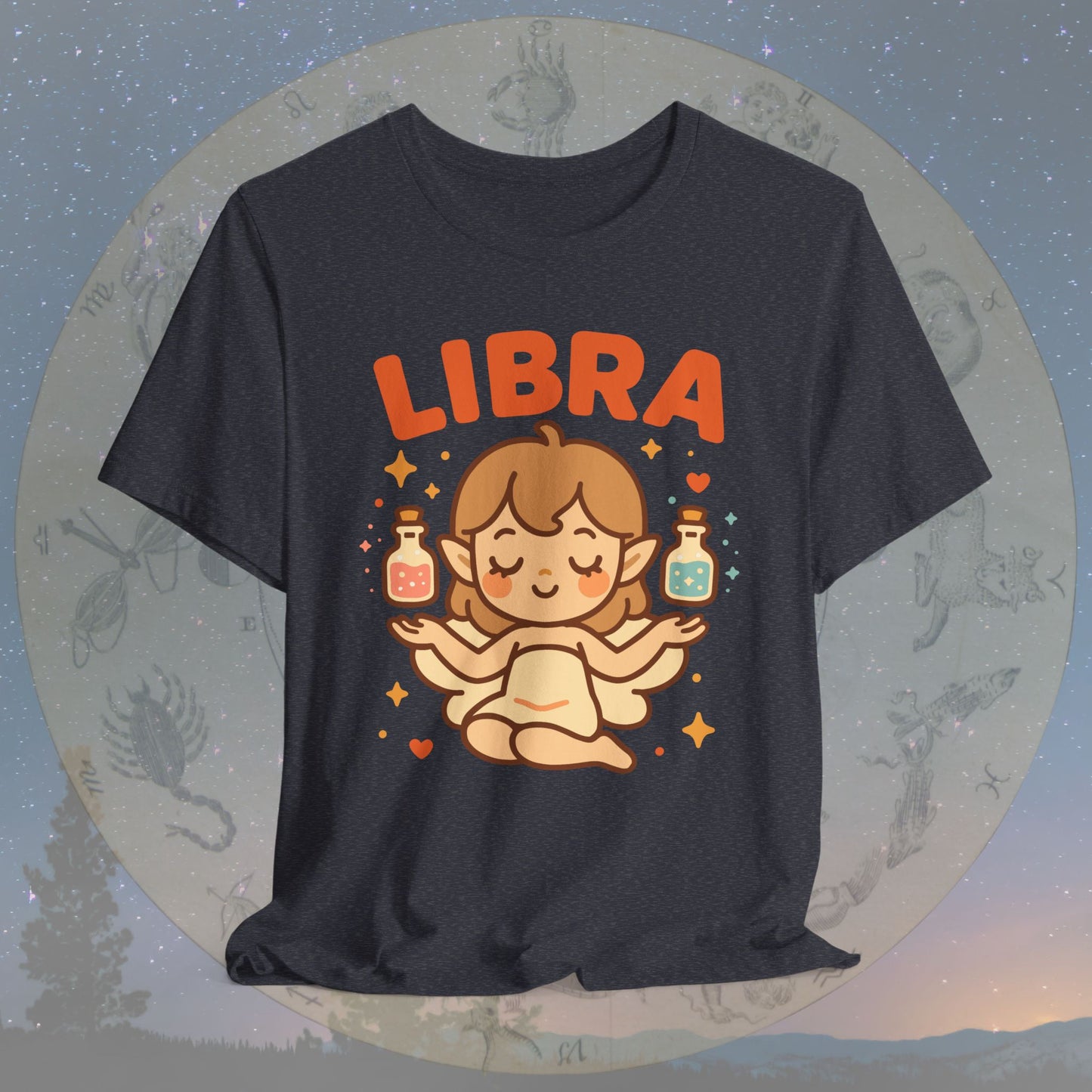 Kawaii Balanced Libra Zodiac Sign T-Shirt