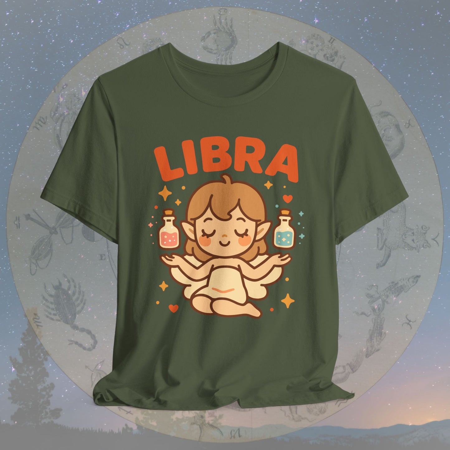 Kawaii Balanced Libra Zodiac Sign T-Shirt