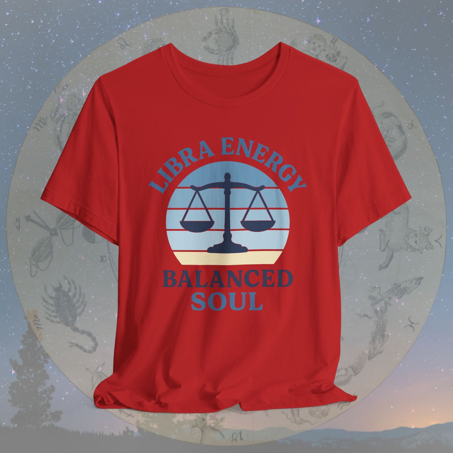 Retro Sunset Balanced Libra Energy T-Shirt