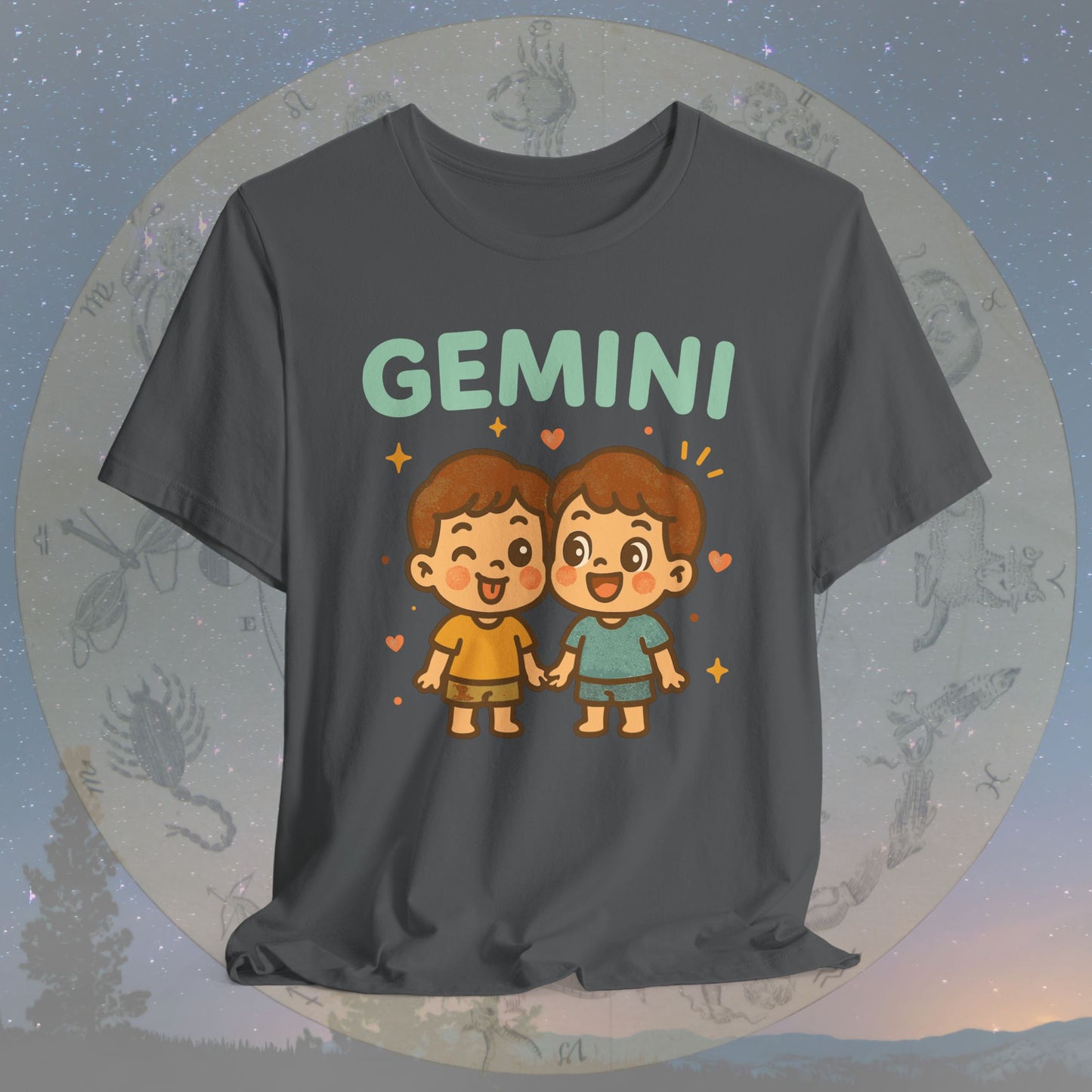 Kawaii Playful Gemini Zodiac Sign T-Shirt