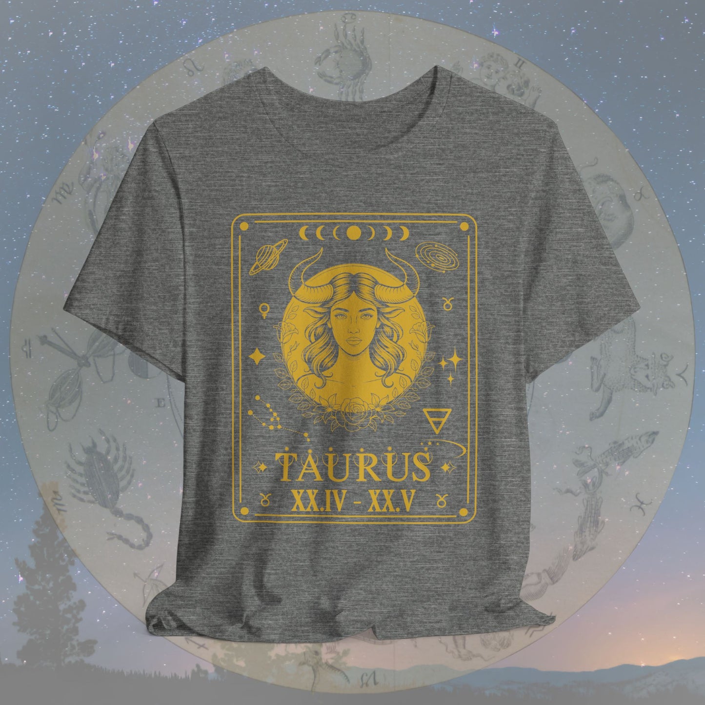 Taurus Zodiac Sign Roman Dates Tarot T-Shirt