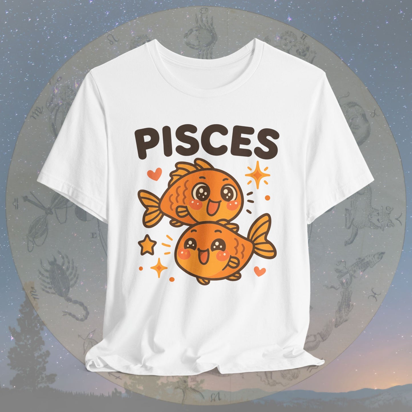 Cute Kawaii Pisces Zodiac Sign T-Shirt