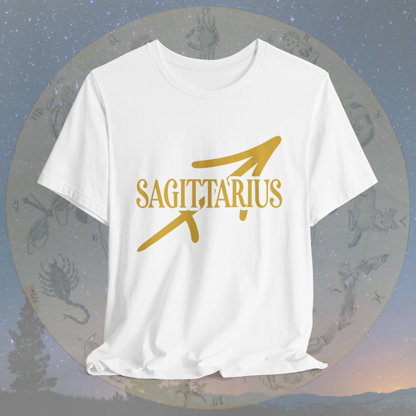Sagittarius Golden Zodiac Symbol T-Shirt