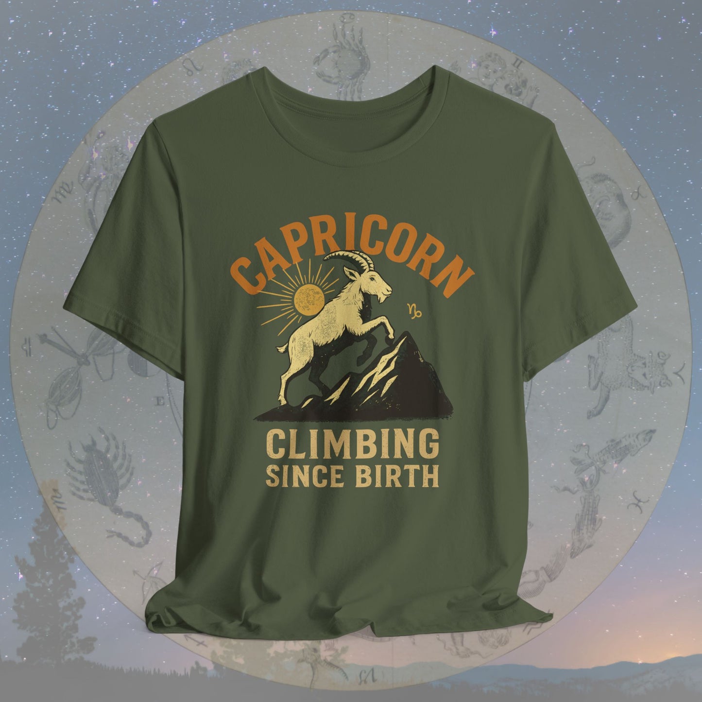 Capricorn Mountain Climber Zodiac Sign T-Shirt