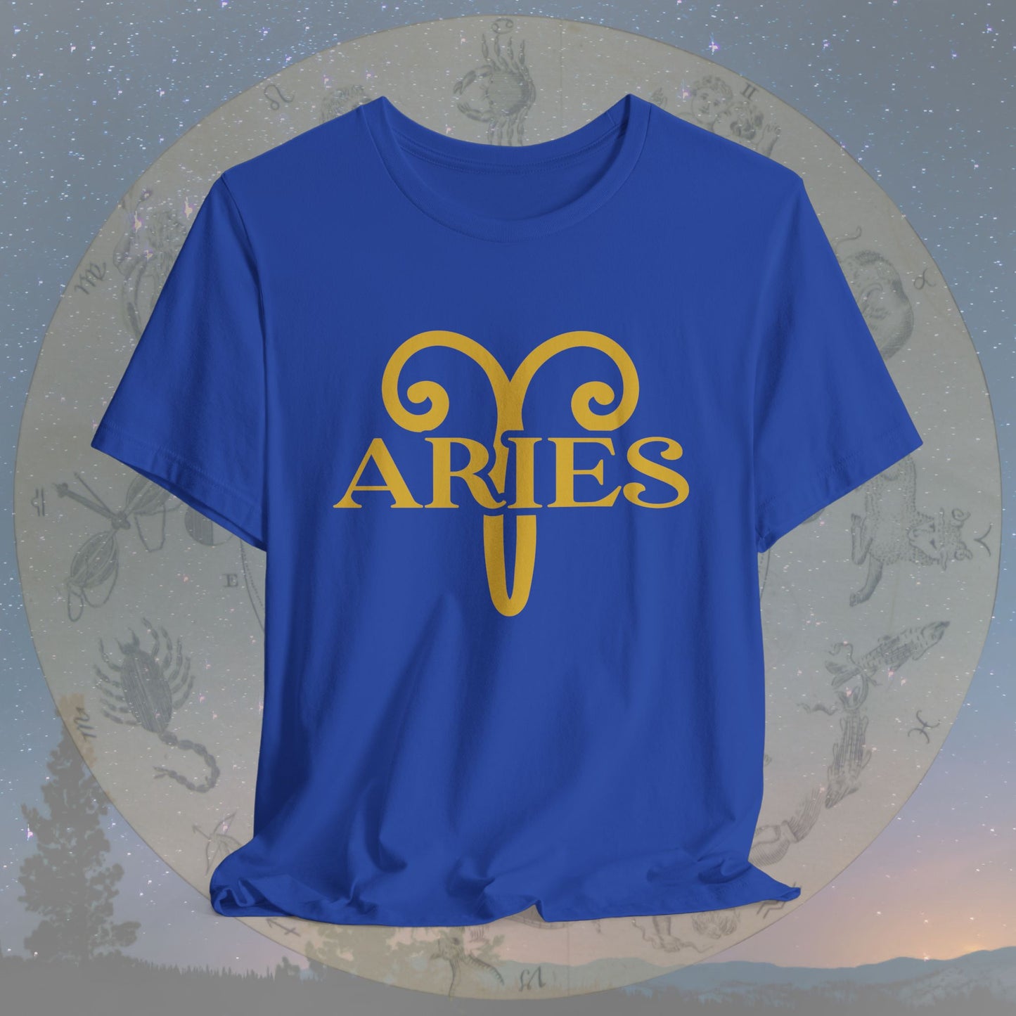 Aries Golden Zodiac Symbol T-Shirt