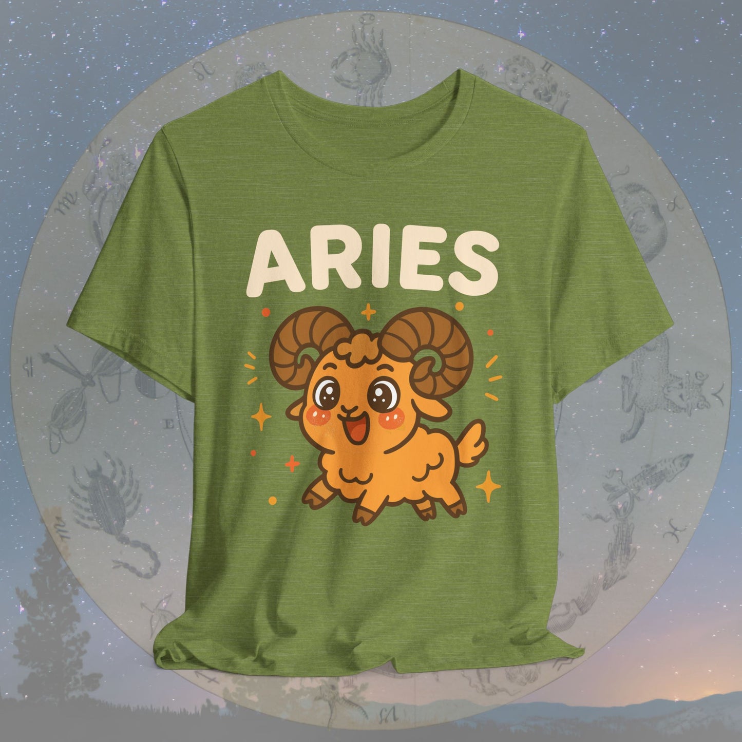 Kawaii Energetic Aries Zodiac Sign T-Shirt