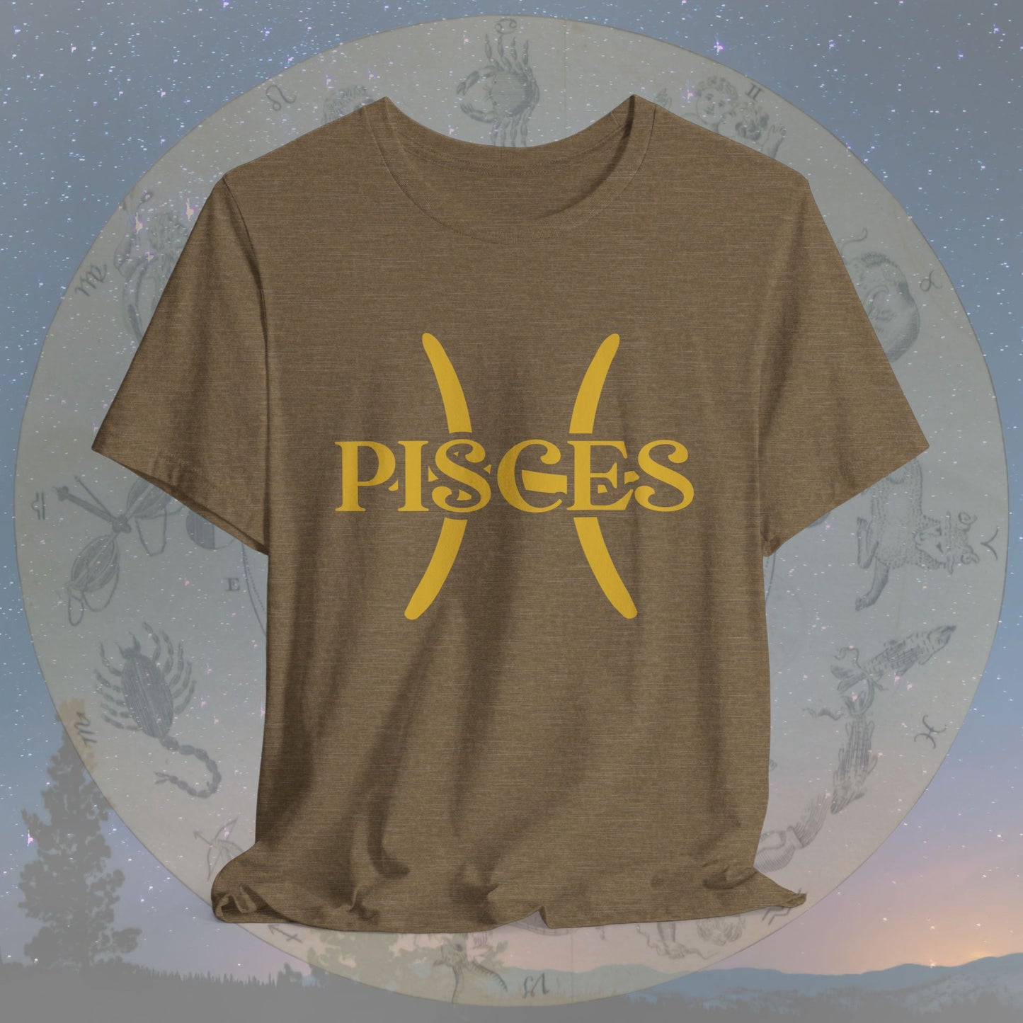 Pisces Golden Zodiac Symbol T-Shirt