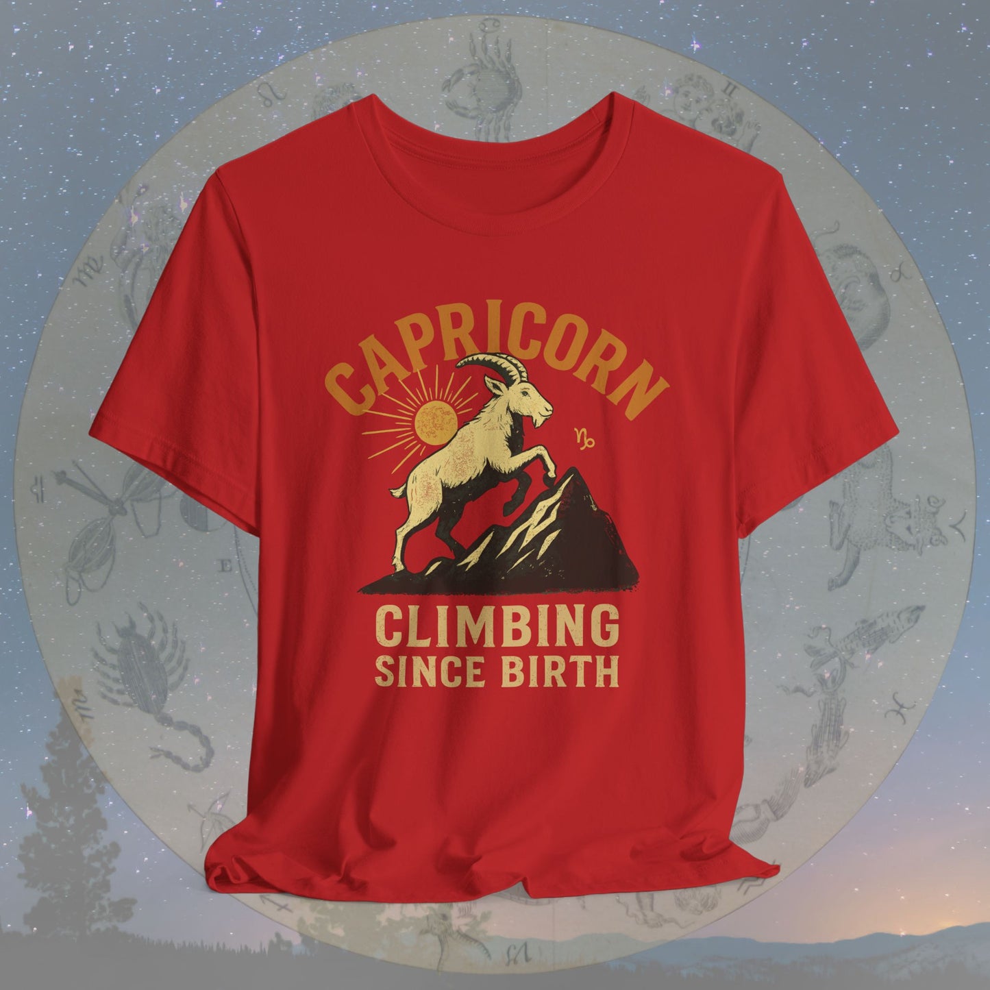 Capricorn Mountain Climber Zodiac Sign T-Shirt