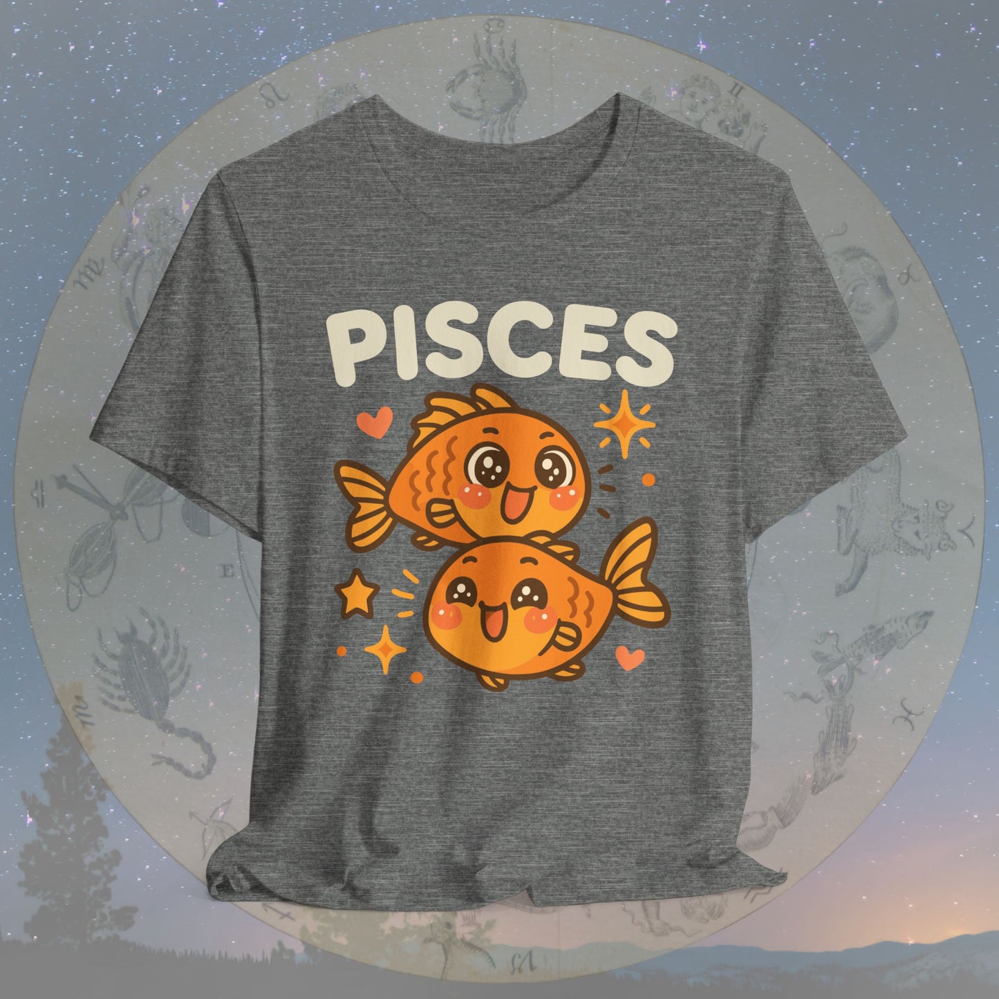 Cute Kawaii Pisces Zodiac Sign T-Shirt