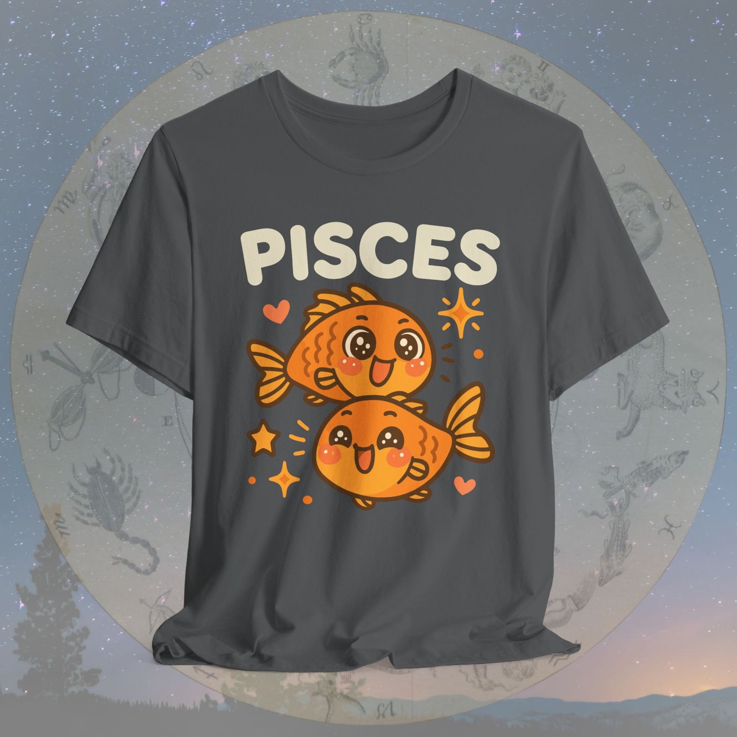 Cute Kawaii Pisces Zodiac Sign T-Shirt