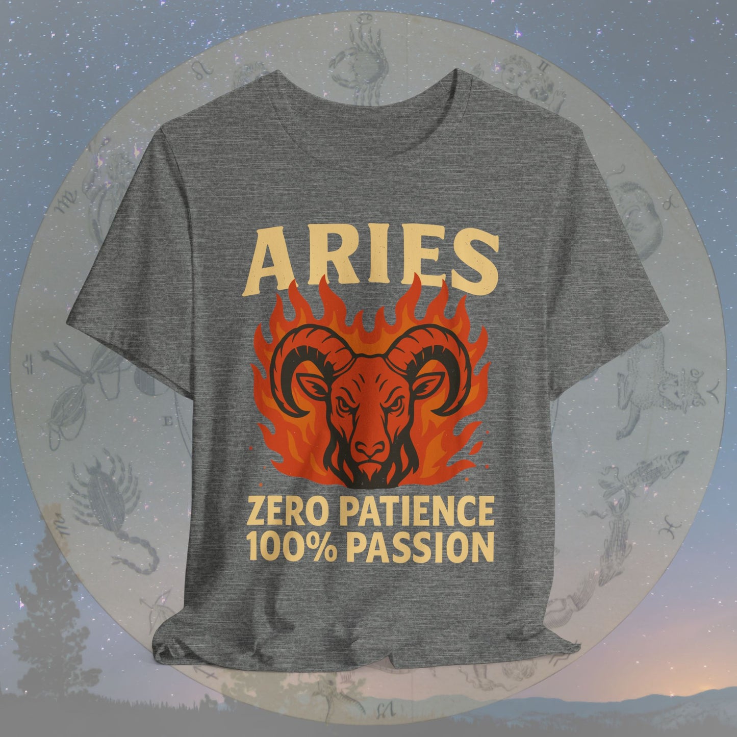 Aries Fiery Passion Zodiac T-Shirt