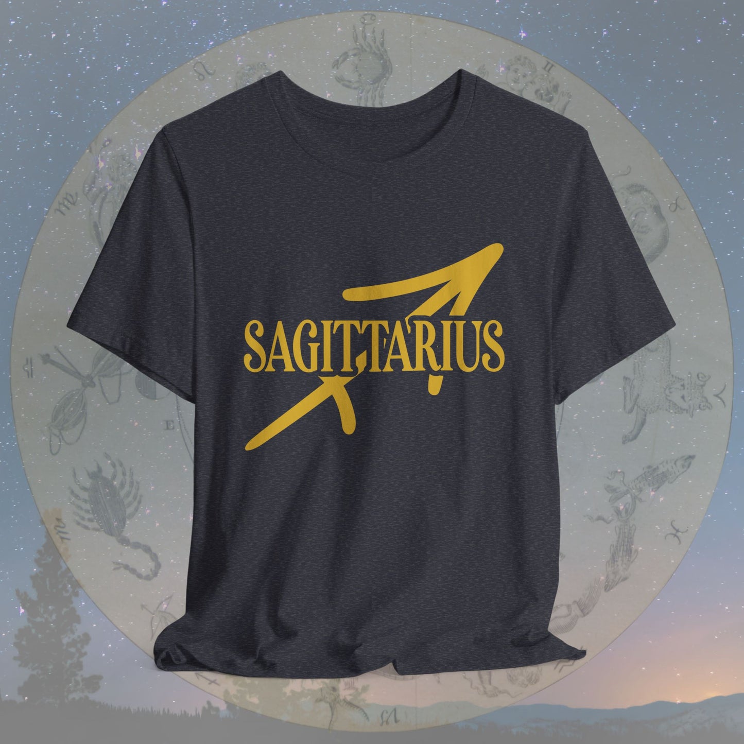 Sagittarius Golden Zodiac Symbol T-Shirt