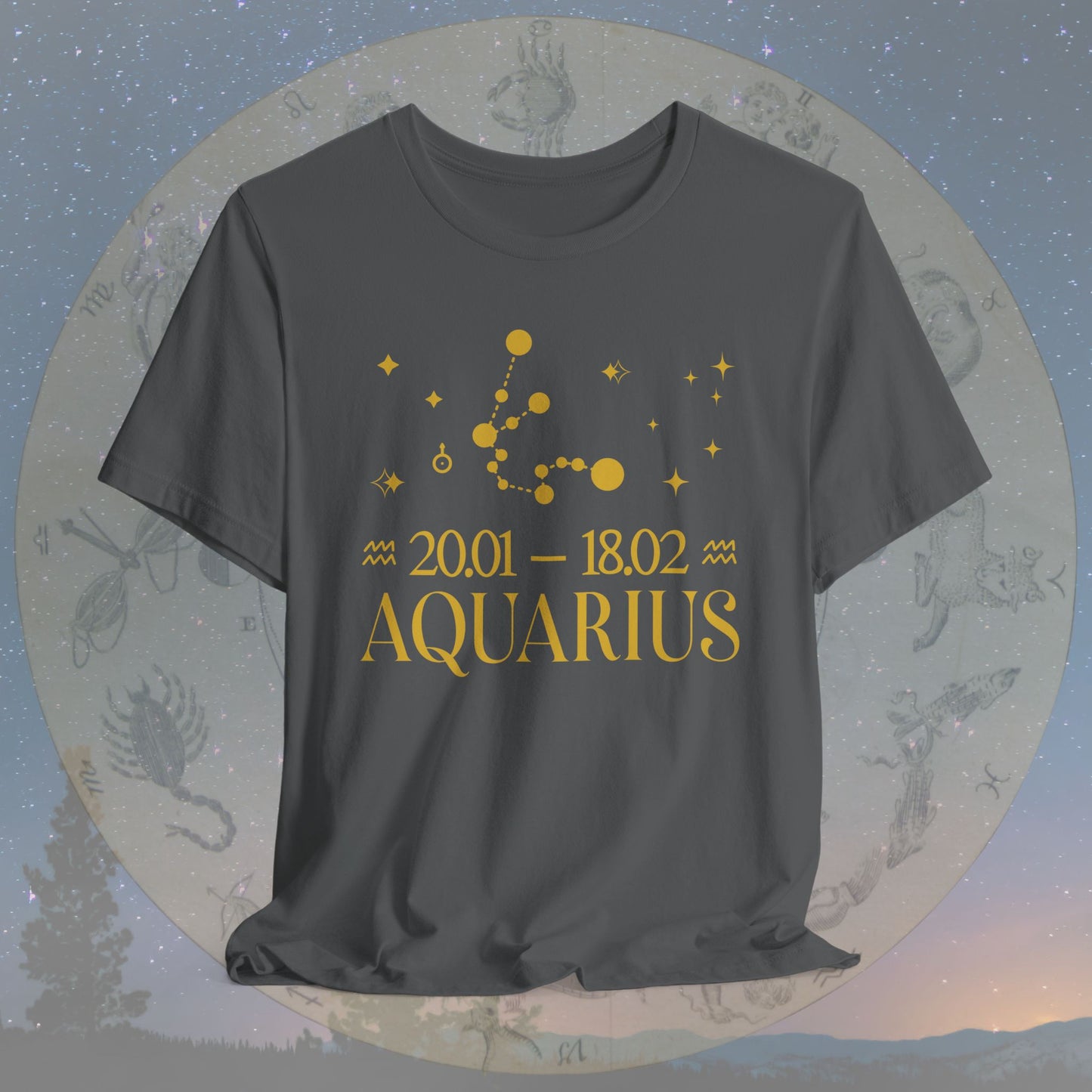 Aquarius Star Constellation Zodiac T-Shirt