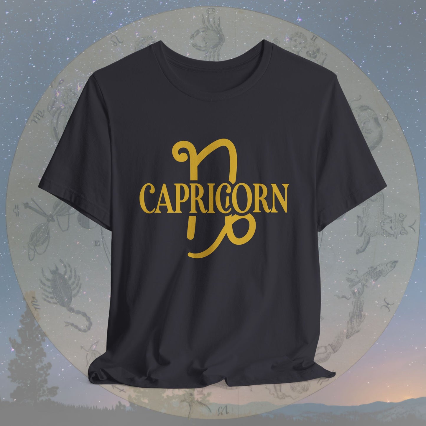Capricorn Golden Zodiac Symbol T-Shirt
