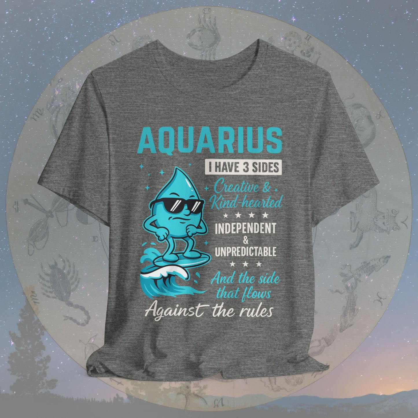 I Have 3 Sides – Free Spirit Aquarius T-Shirt