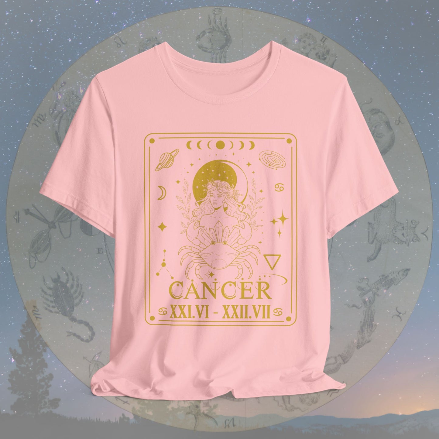 Cancer Zodiac Sign Roman Dates Tarot T-Shirt