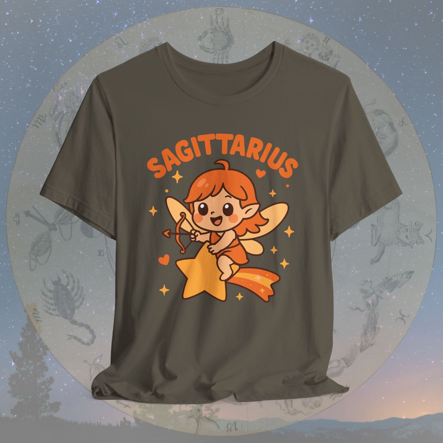 Kawaii Adventurous Sagittarius Zodiac Sign T-Shirt
