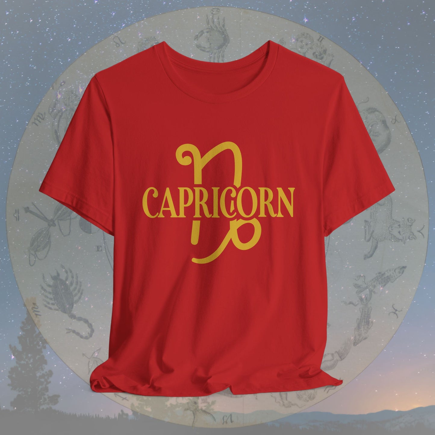 Capricorn Golden Zodiac Symbol T-Shirt