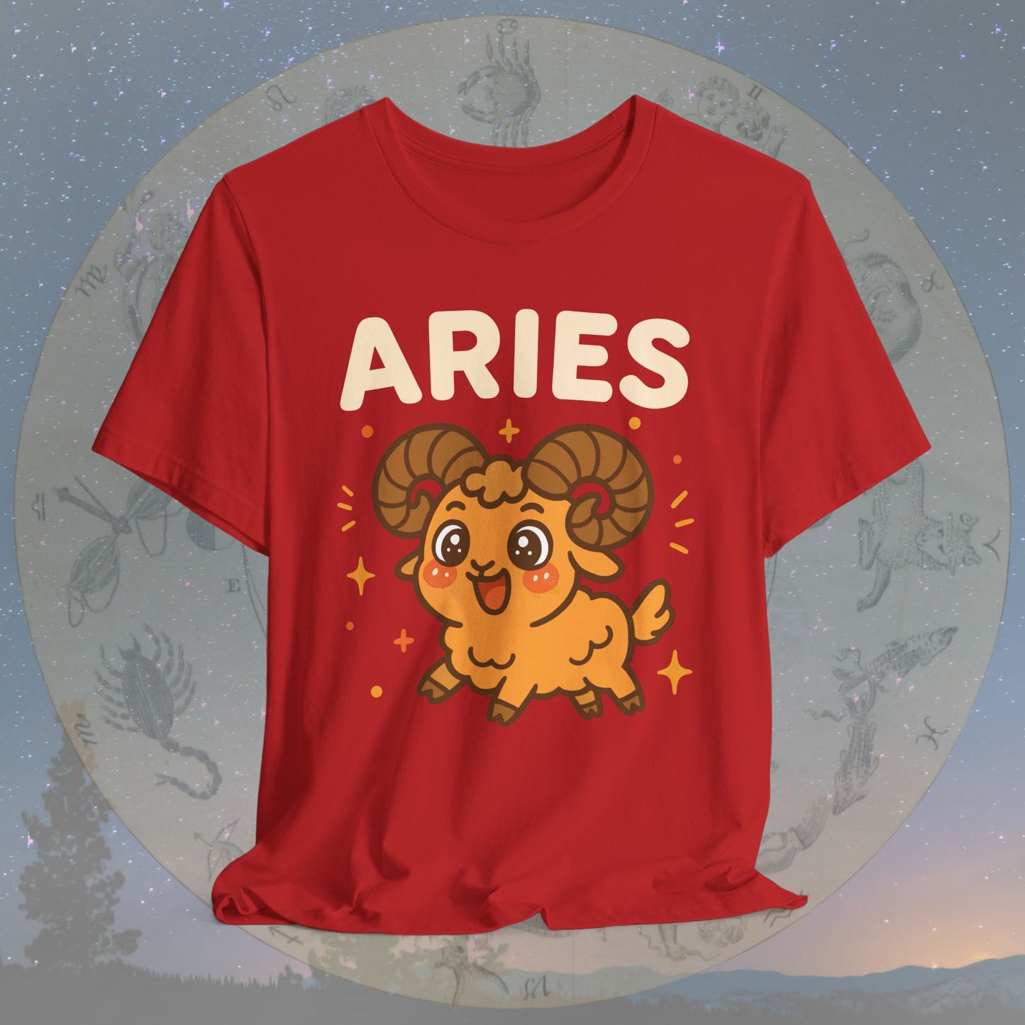 Kawaii Energetic Aries Zodiac Sign T-Shirt