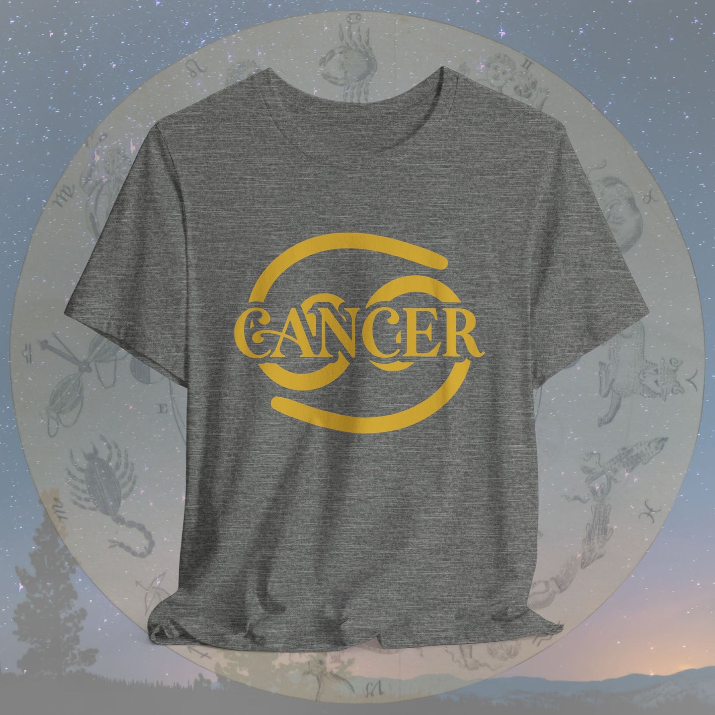 Cancer Golden Zodiac Symbol T-Shirt
