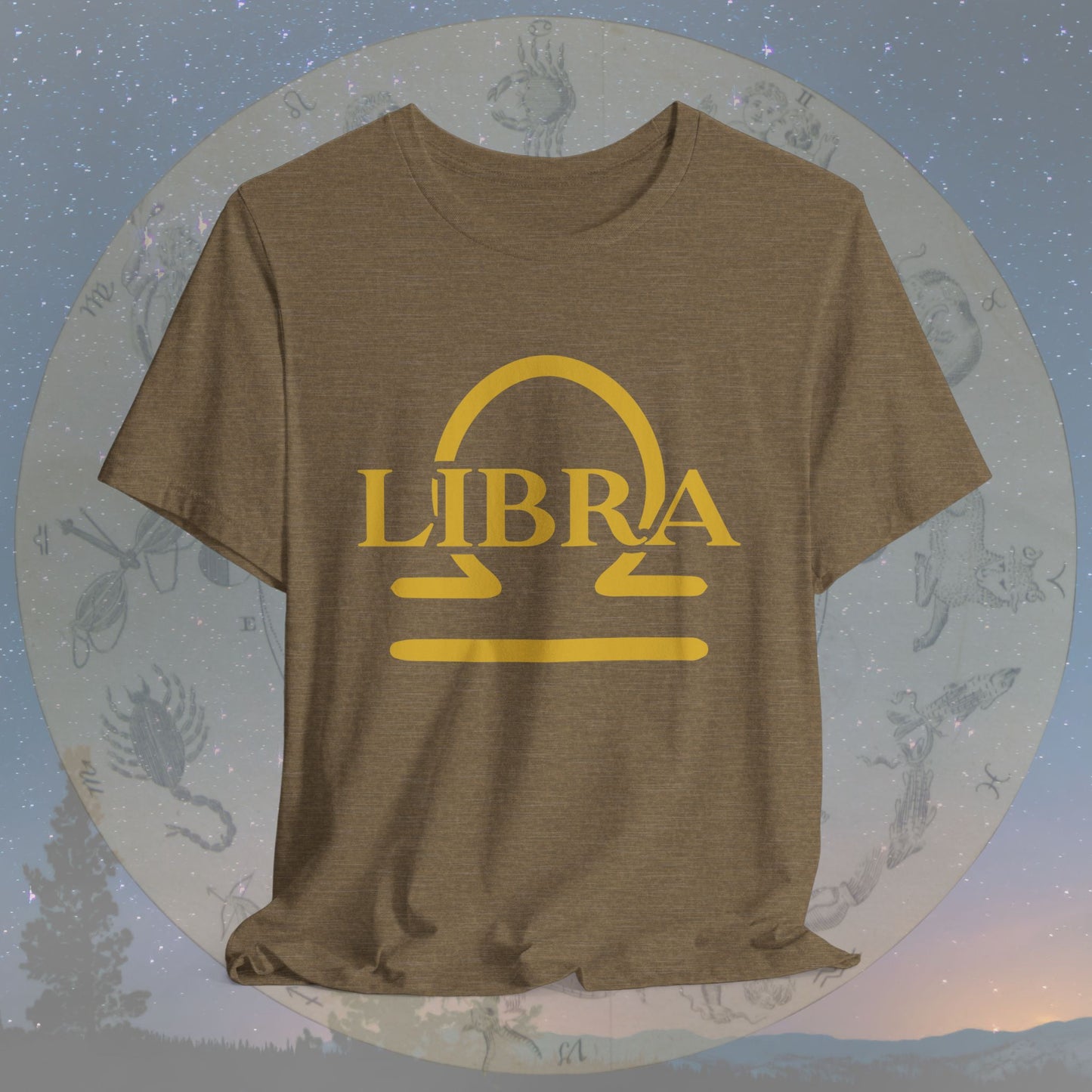Libra Golden Zodiac Symbol T-Shirt
