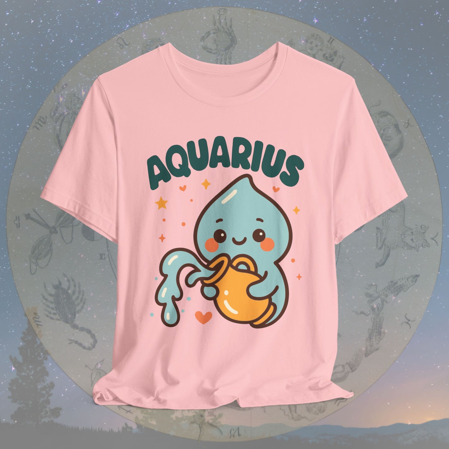 Cute Kawaii Aquarius Zodiac Sign T-Shirt