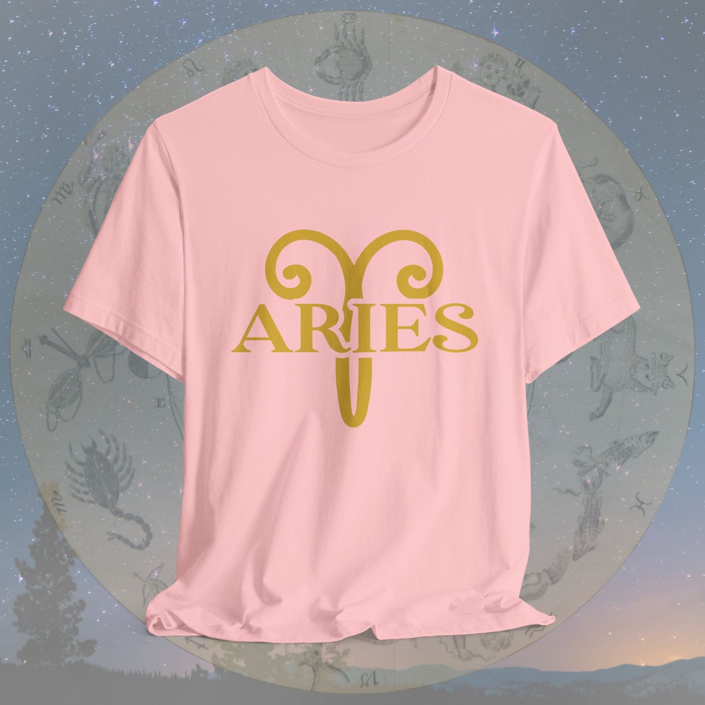 Aries Golden Zodiac Symbol T-Shirt