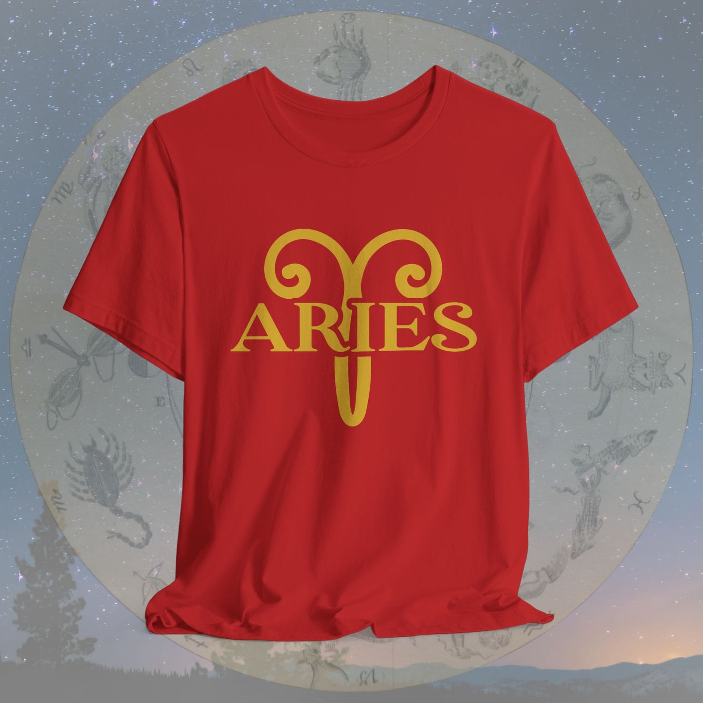 Aries Golden Zodiac Symbol T-Shirt