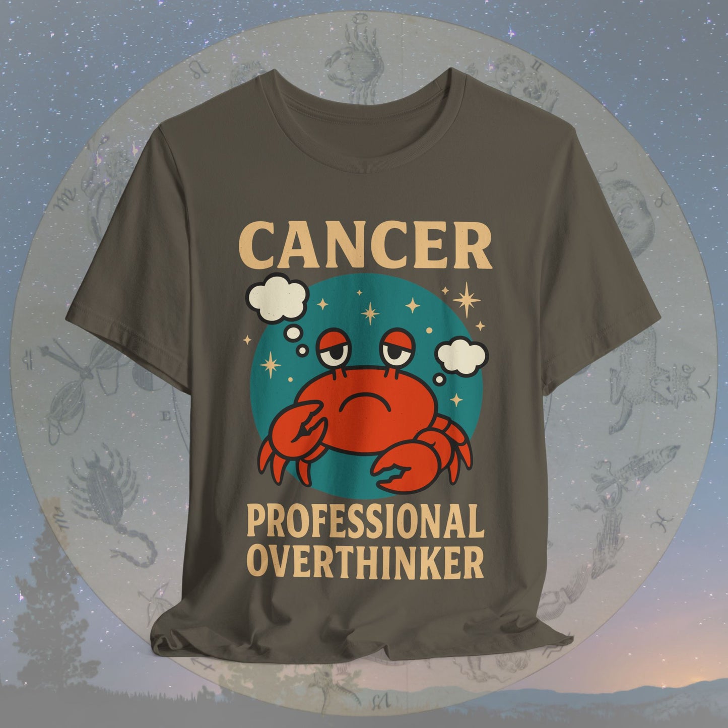 Funny Cancer Zodiac Sign Overthinker T-Shirt
