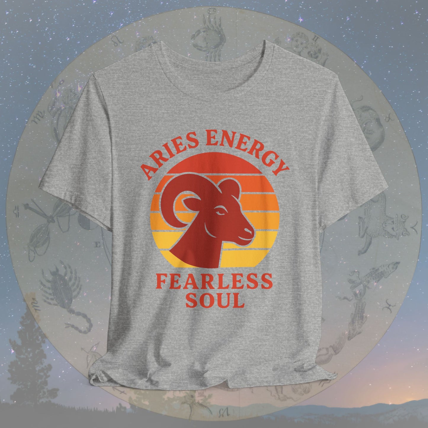 Retro Sunset Fearless Aries Energy T-Shirt
