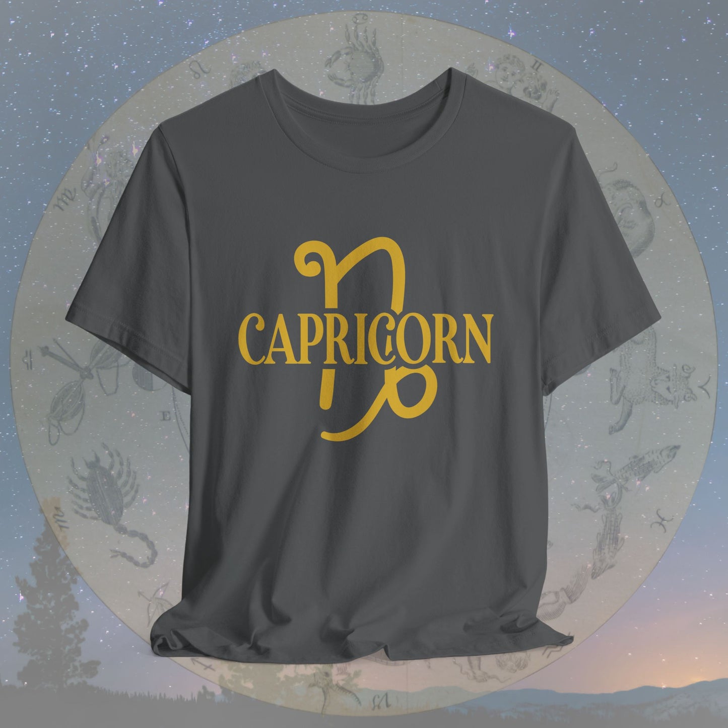 Capricorn Golden Zodiac Symbol T-Shirt