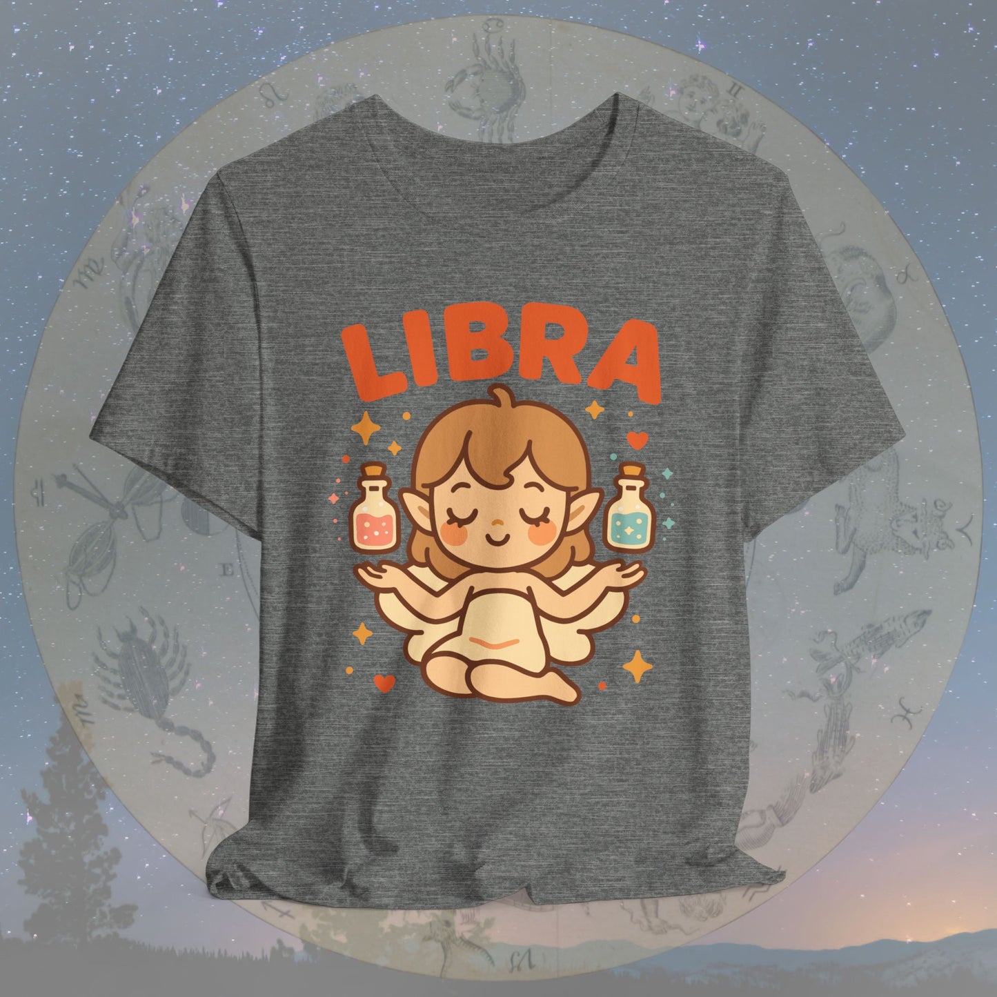 Kawaii Balanced Libra Zodiac Sign T-Shirt