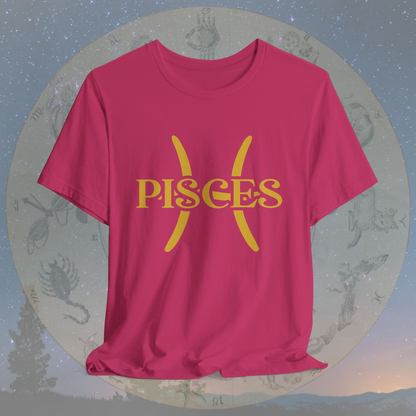 Pisces Golden Zodiac Symbol T-Shirt
