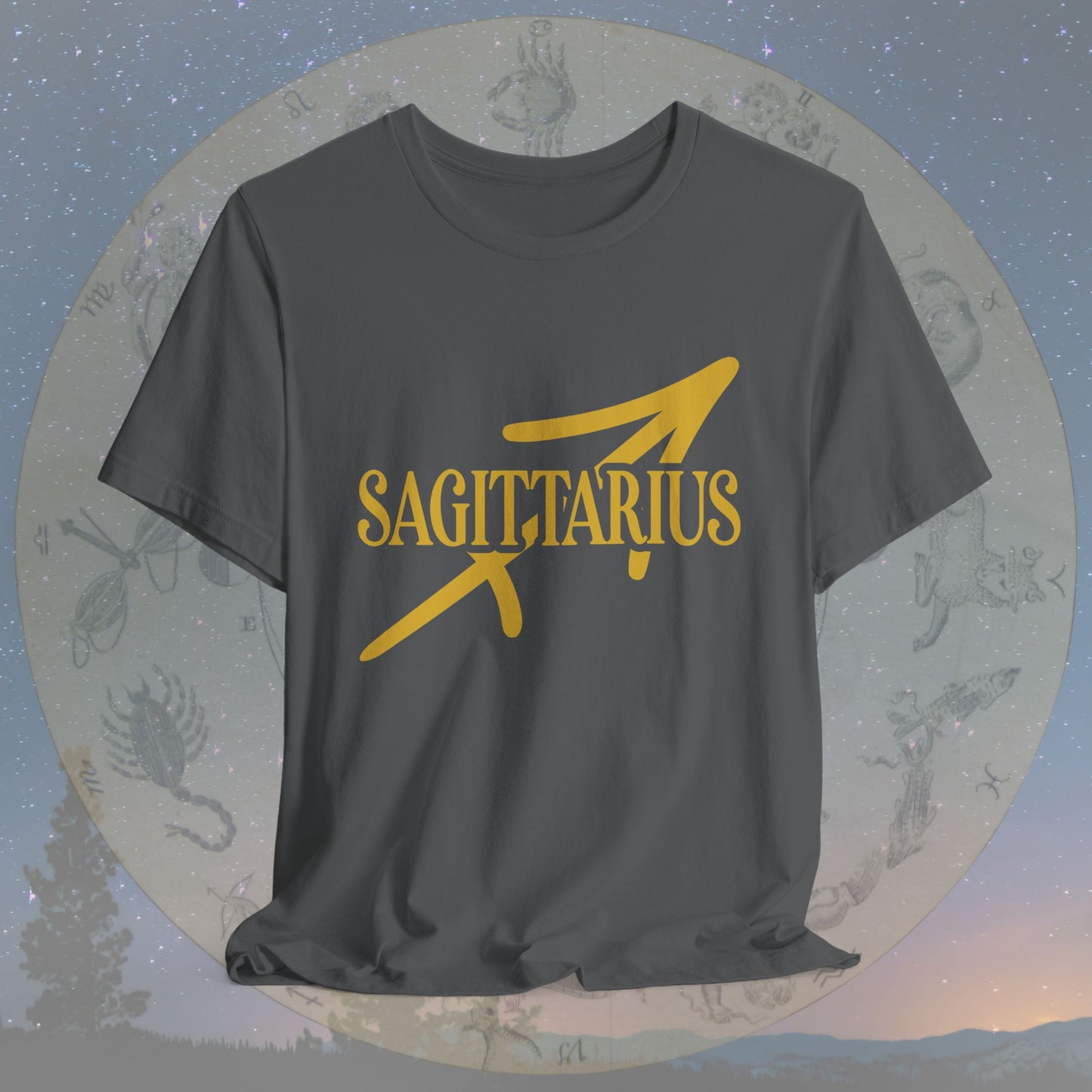 Sagittarius Golden Zodiac Symbol T-Shirt