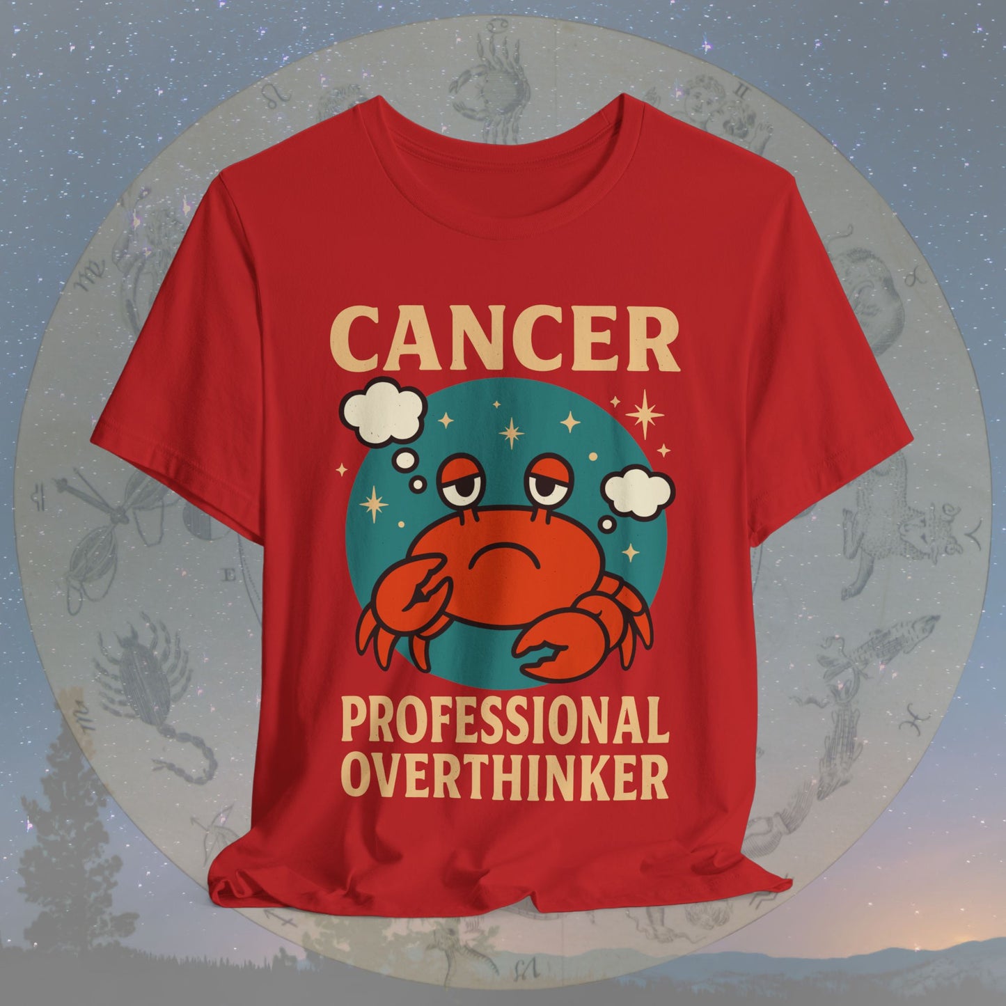 Funny Cancer Zodiac Sign Overthinker T-Shirt