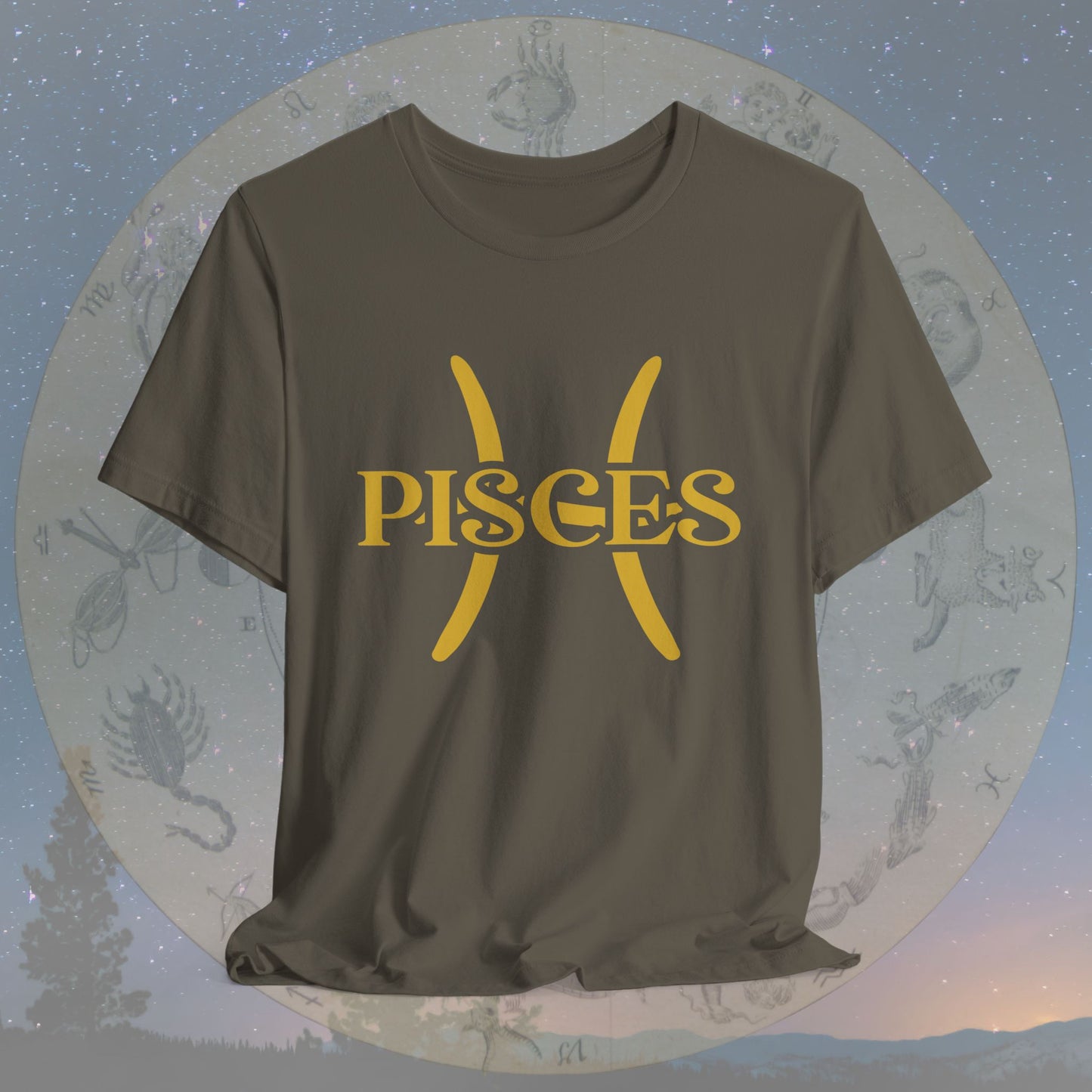 Pisces Golden Zodiac Symbol T-Shirt