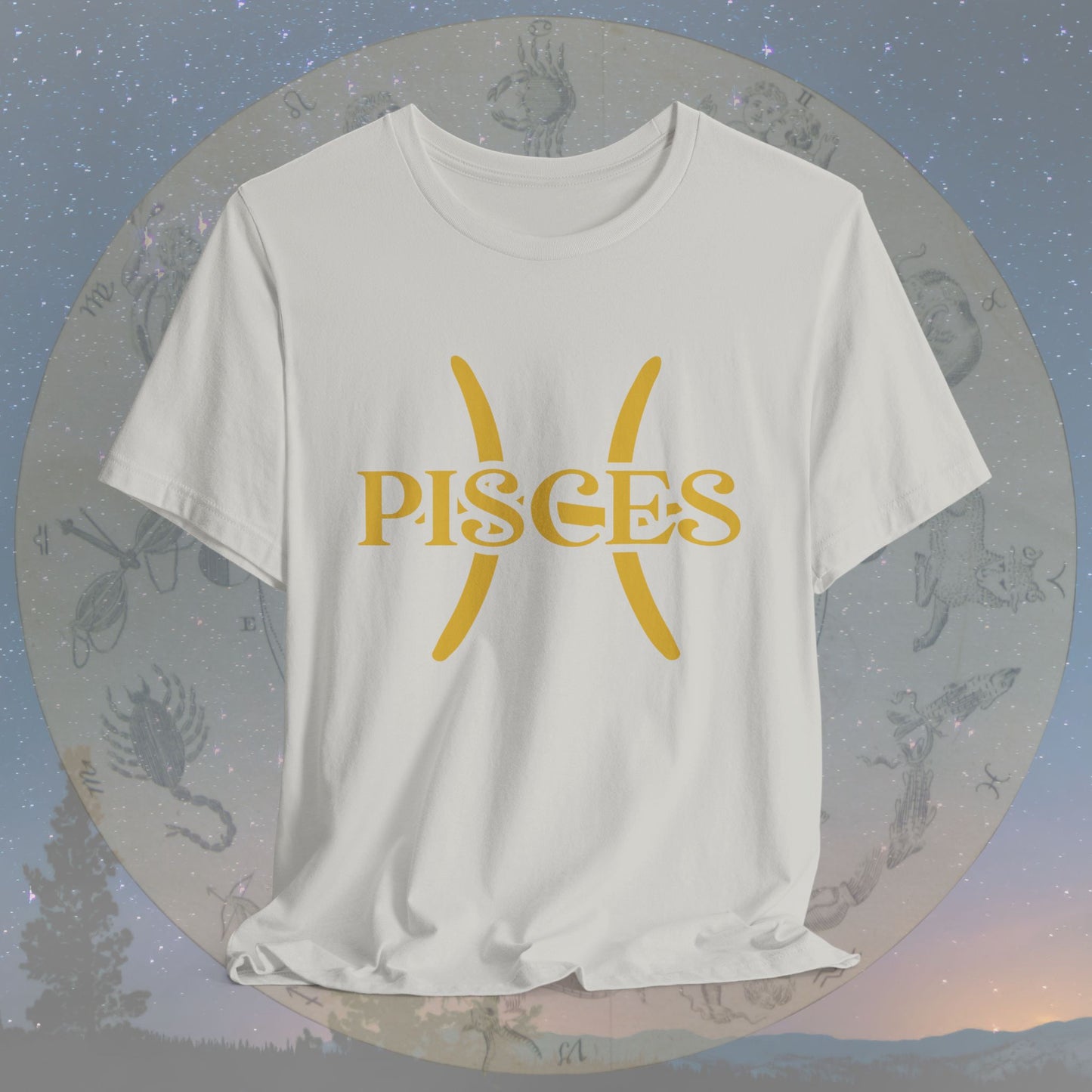 Pisces Golden Zodiac Symbol T-Shirt