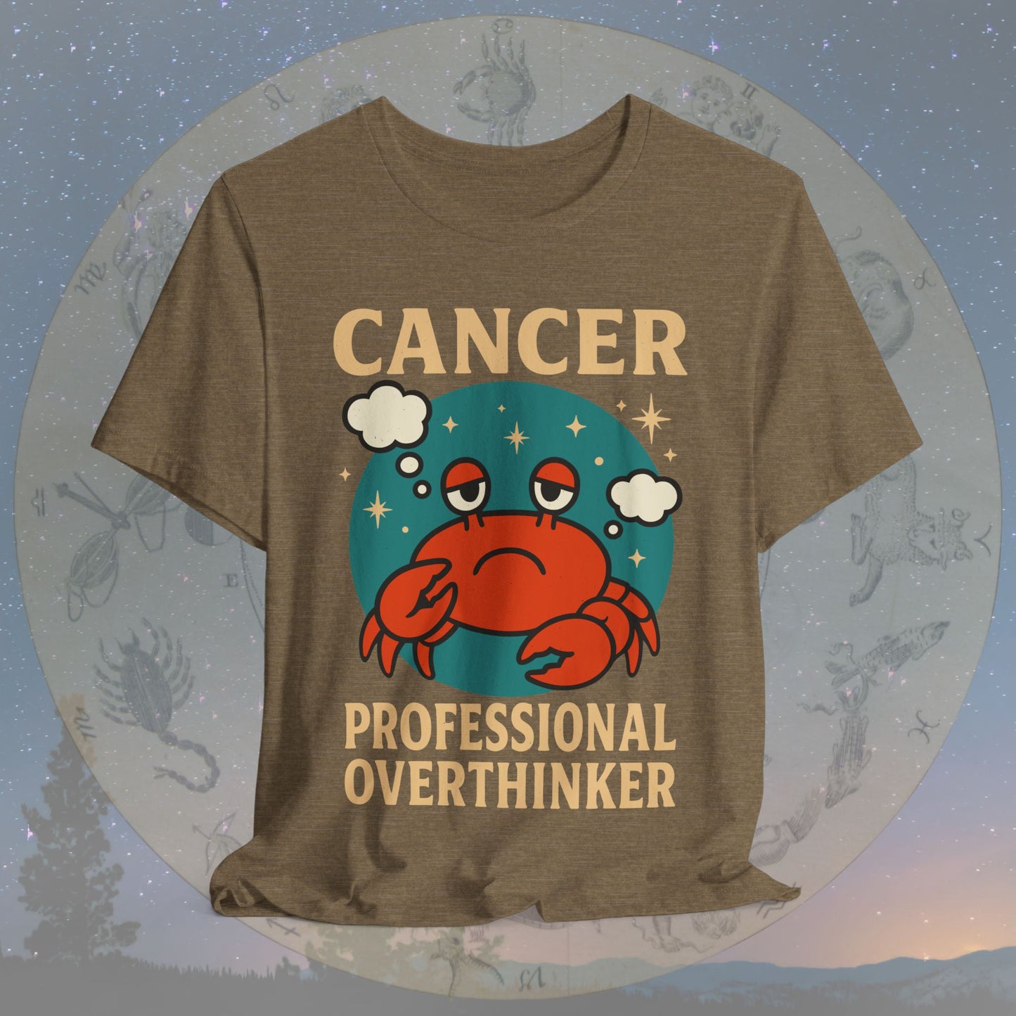 Funny Cancer Zodiac Sign Overthinker T-Shirt