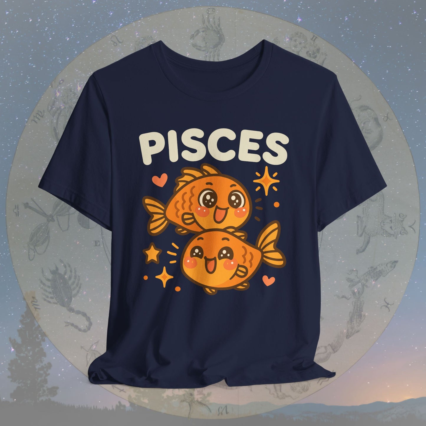 Cute Kawaii Pisces Zodiac Sign T-Shirt
