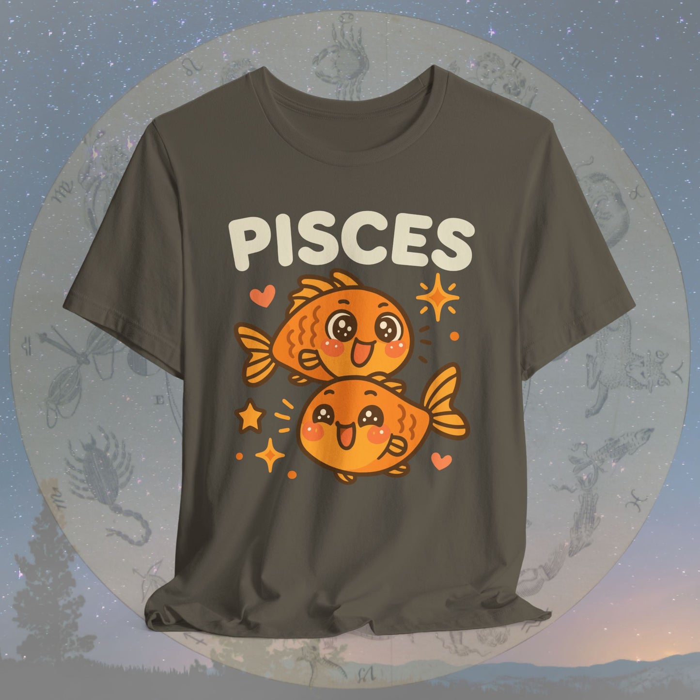 Cute Kawaii Pisces Zodiac Sign T-Shirt
