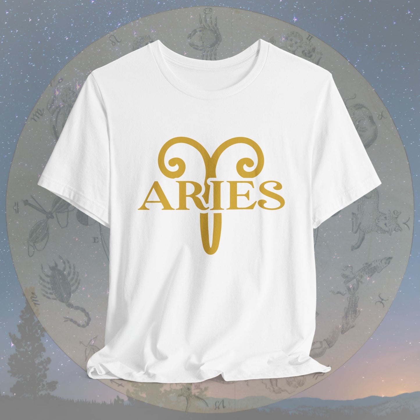 Aries Golden Zodiac Symbol T-Shirt