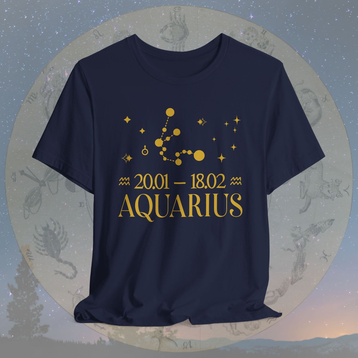 Aquarius Star Constellation Zodiac T-Shirt